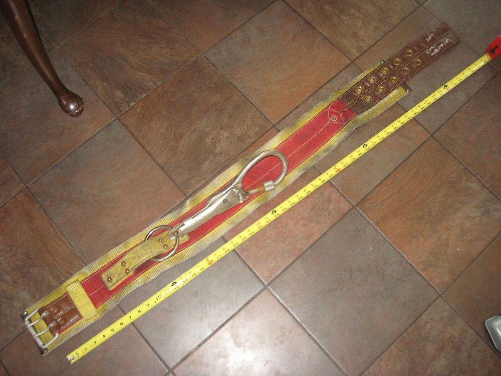 Used Size 48 Fireman's Belt with Large Carabiner