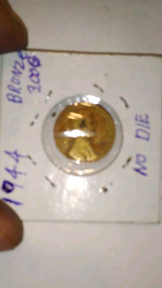 1944 WHEAT CENT, Incomplete No Die Penny