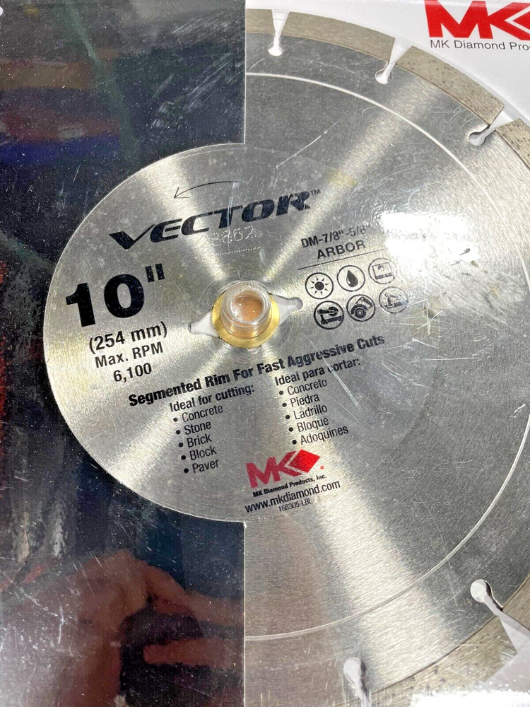 MK Diamond 168305 Vector Segmented Rim Diamond Blade, 10" Diameter: