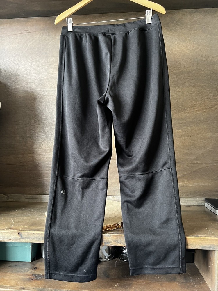 CHAMPION WOMENS black MEDIUM Pull On Yoga Pants drawstring POCKETS POLYESTER