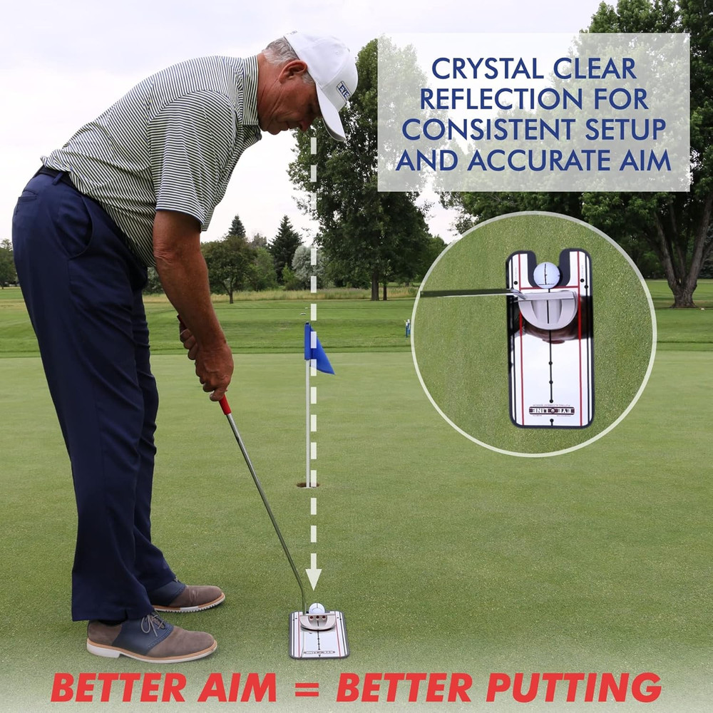 Golf Putting Alignment Mirror Training Aid - Improve Stroke & Accuracy Fast