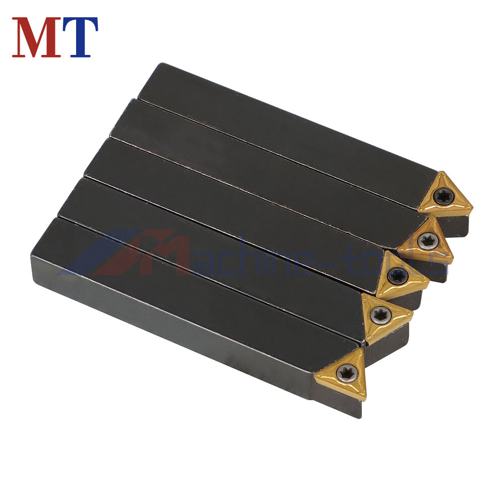 5 Pack 3/8" Lathe Indexable Carbide Insert + Turning Tooling Bit Holder Set