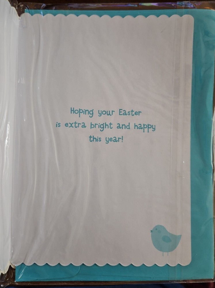 Viola Easter greeting card, dimensional, NIP