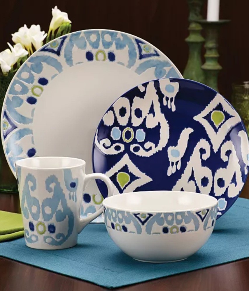 Rachael Ray Dinnerware Ikat 16-Piece Stoneware Dinnerware Set