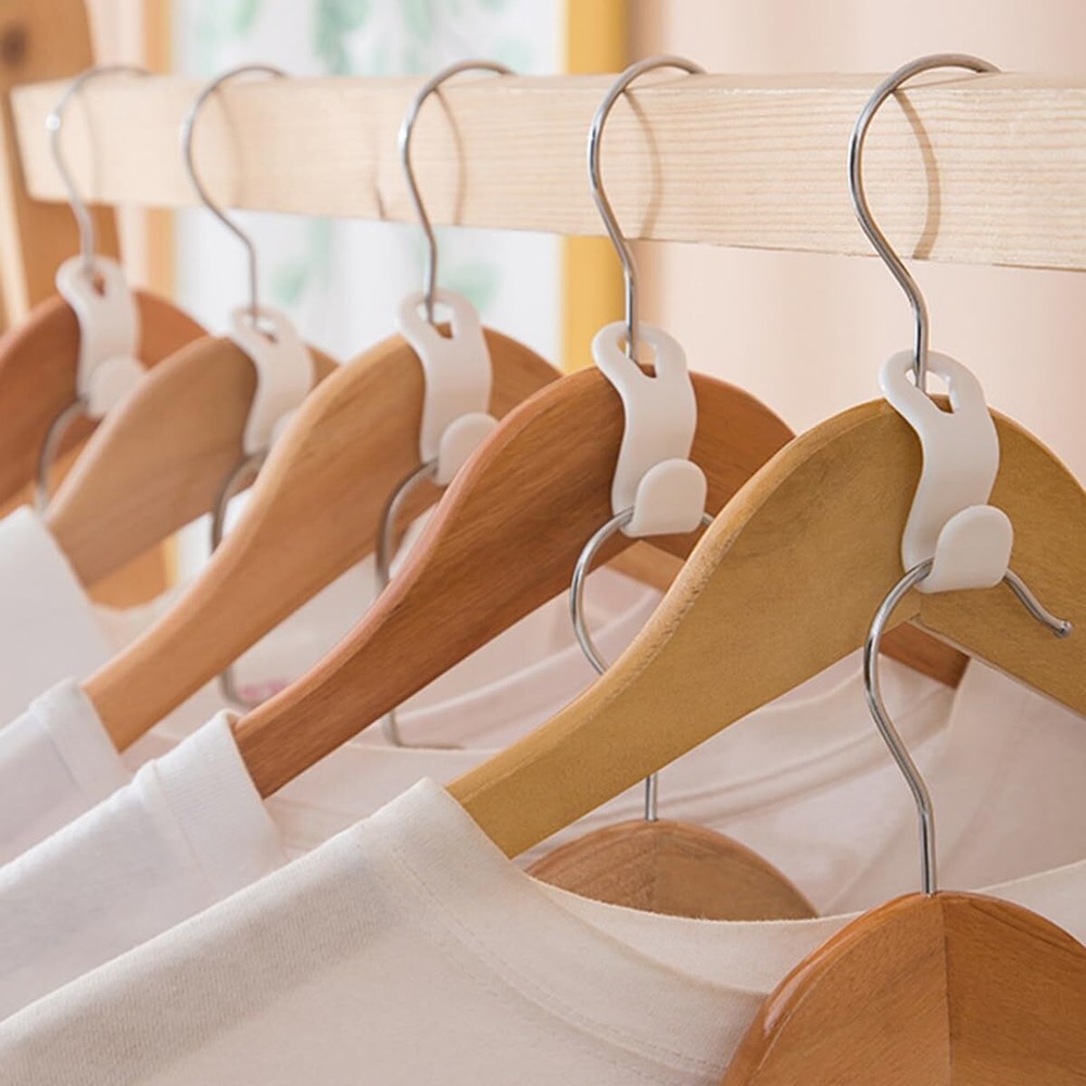 24 PCS Heavy Duty Hanger Attachment Hooks Stackable Closet Space Saver White