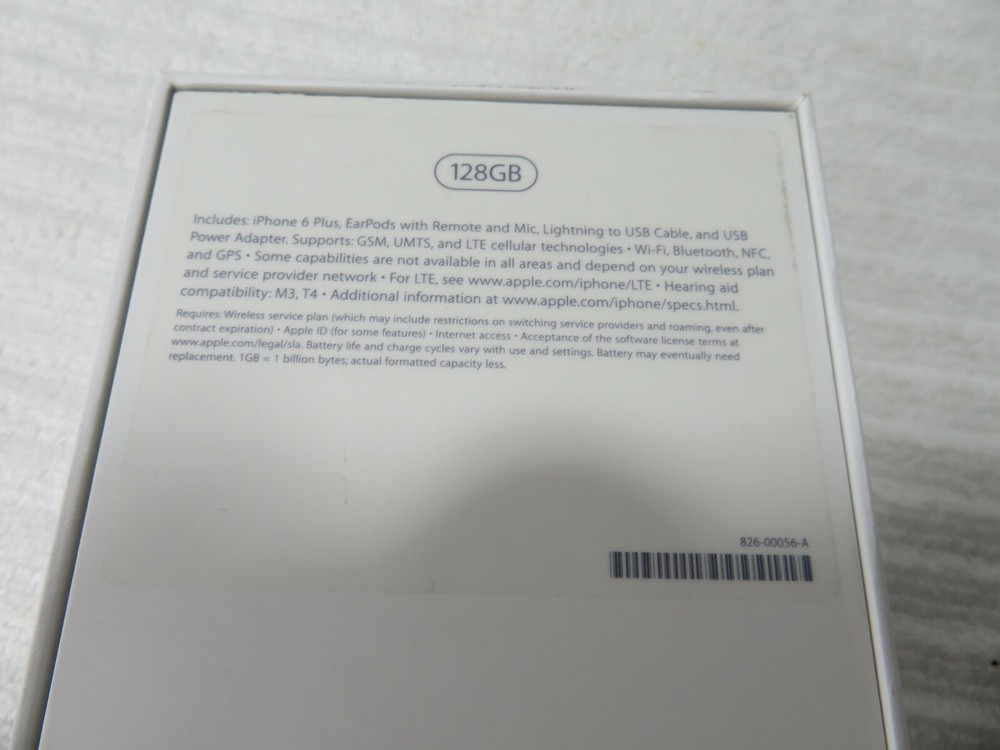 Apple iPhone 6 Plus Space Gray 128GB retail oem EMPTY BOX ONLY GUC