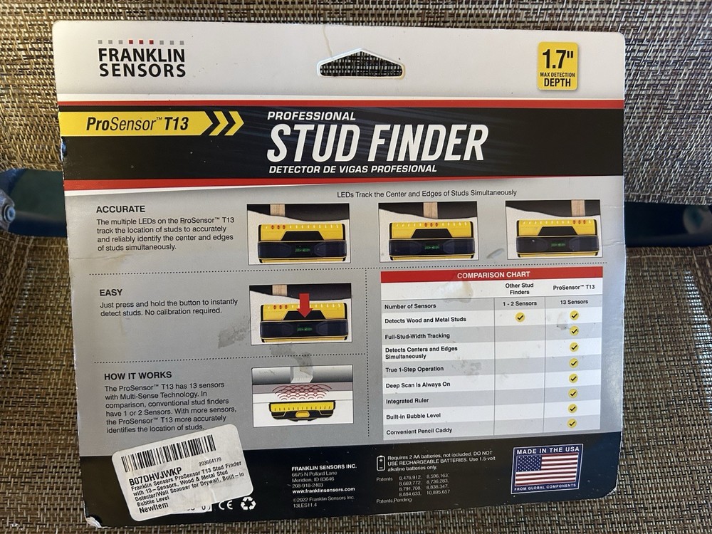 Franklin Sensors ProSensor T13 - 4.3cm Detection Depth Stud Finder