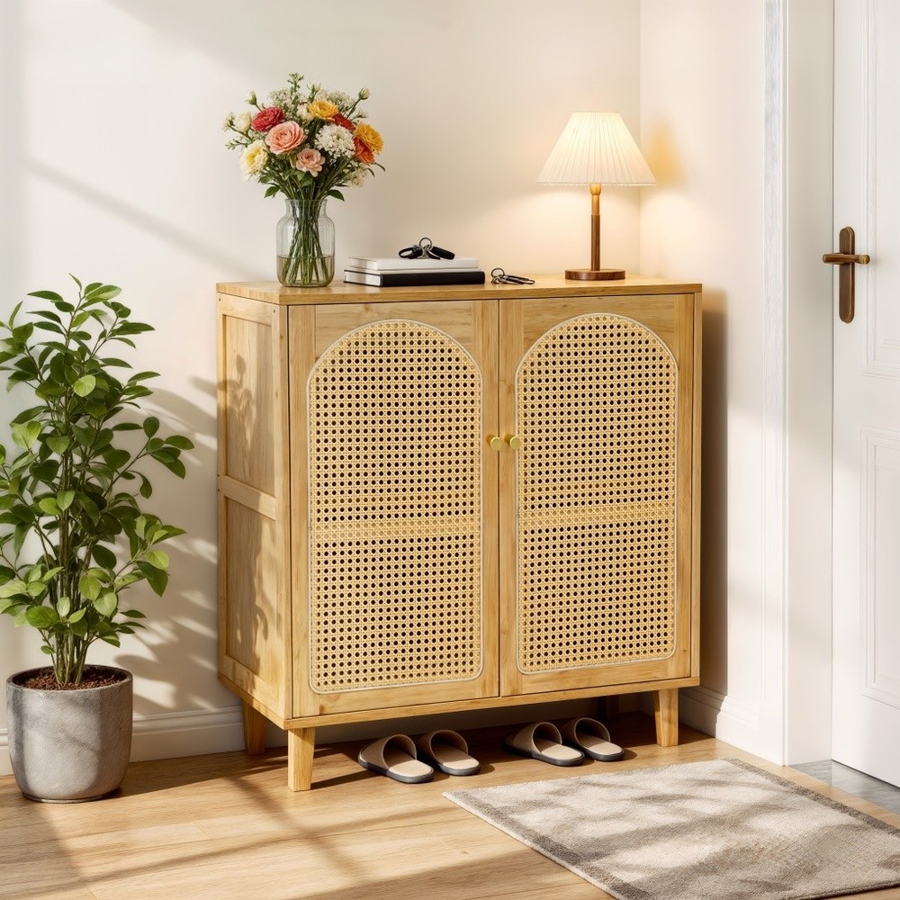 Bamboo Kitchen Buffet Sideboard Storage Cabinet Modern Hallway Table Cupboard XL