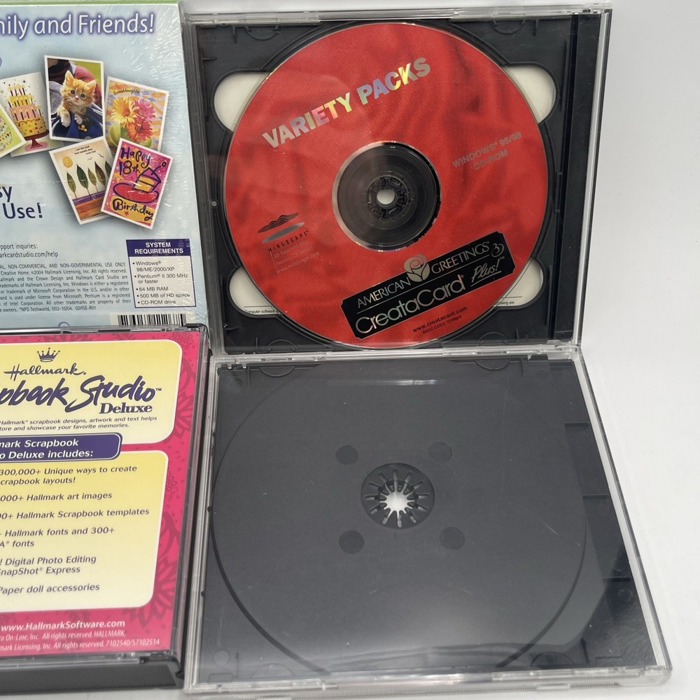 Windows 95 Art Lot PC CD-ROM Software Creative Hallmark Cards & Photo Studio