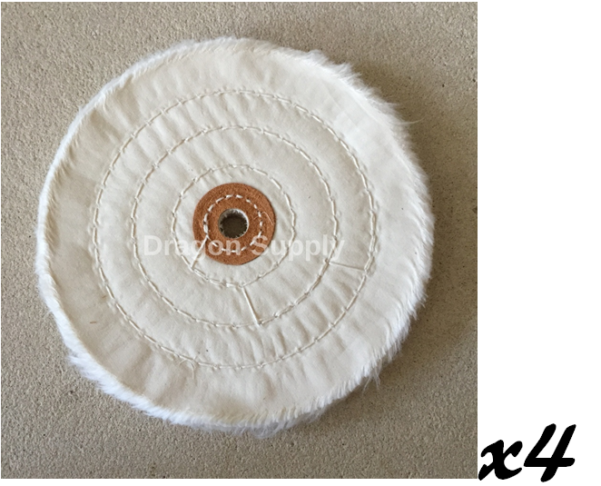 (4) 6" Buffing Polishing Wheel 1/2" Arbor Buffer Polish * US FREE SHIPPING *