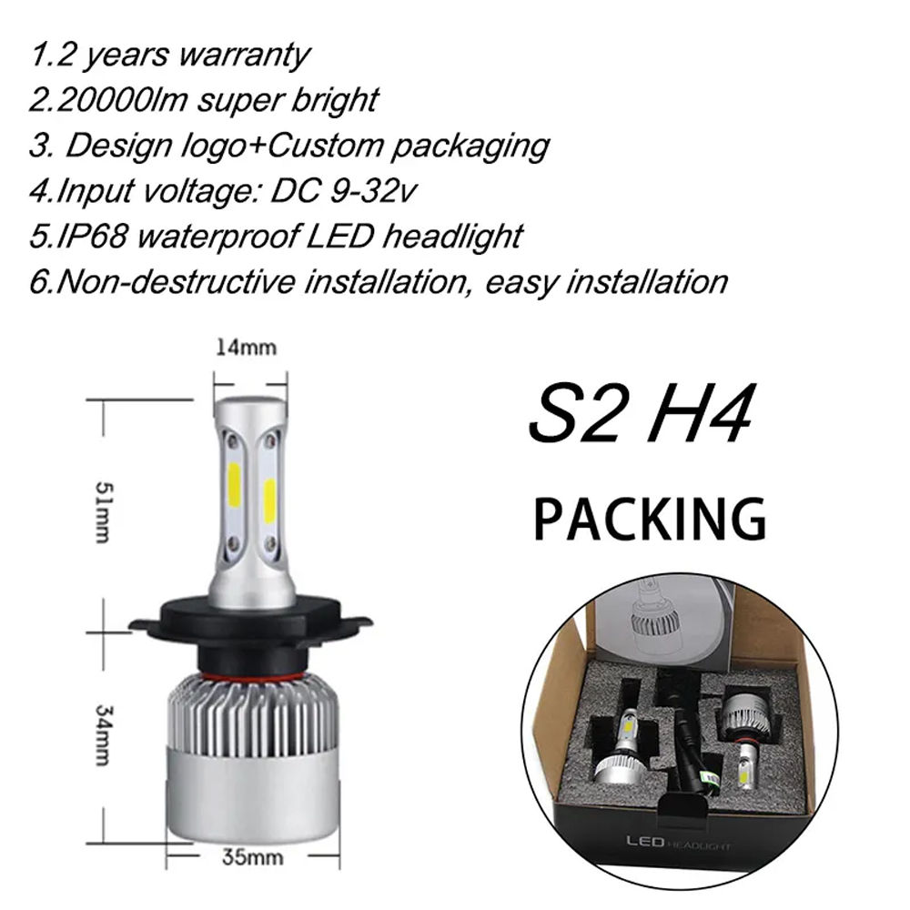 7 Inch led GLASS Headlight Round, ORIGINAL CLASSIC LOOK Conversion Chrome pair