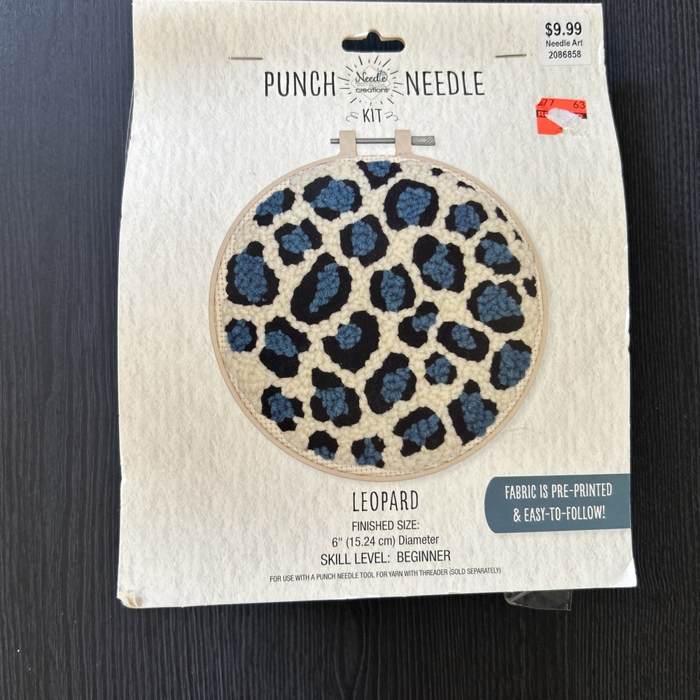Needle Creations Punch Needle Kit “Leopard” Beginner Embroidery Kit