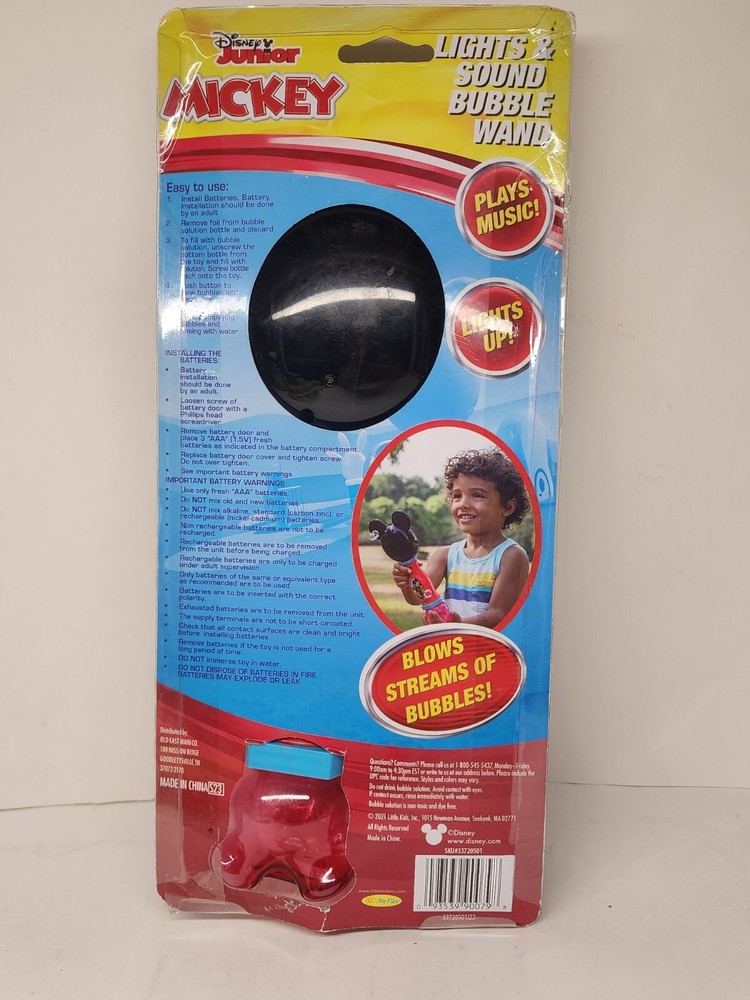 New Disney Mickey Mouse Light Sound Musical Bubble Wand Bubble Solution