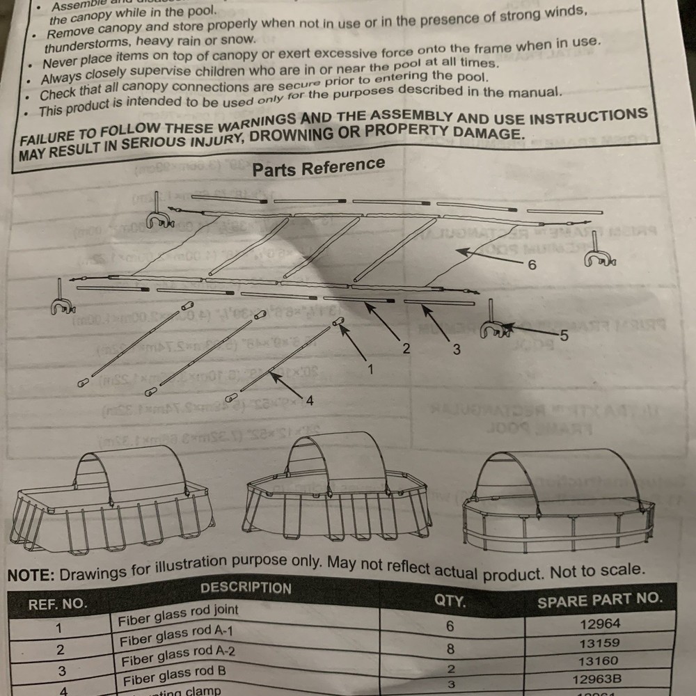 Intex Canopy for 9FT and Smaller Rectangular Above Ground Swimming Pool, Open