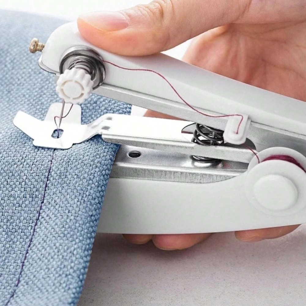 Mini Sewing Machine Handheld Stitching Machine Portable Quick Sewing DIY Craft