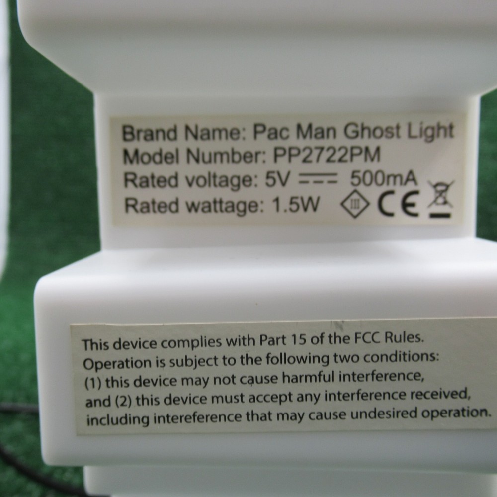 Pac Man White Ghost Color Changing Lights USB Powered Lights React To Sound