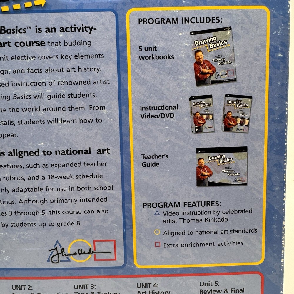 Drawing Basics Thomas Kinkade Complete BoxSet DVD 5 Unit Workbooks Teacher Guide