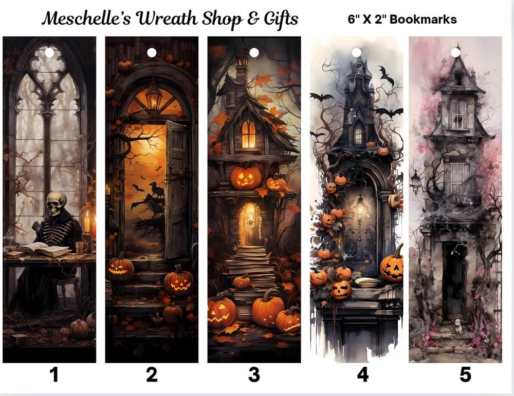Spooky Houses Themed Bookmarks