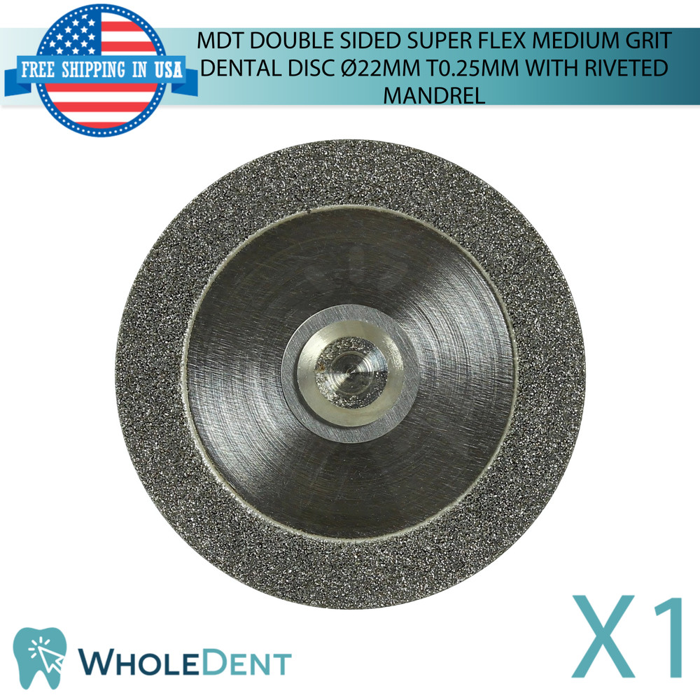 Medium Grit Double Sided Diamond Super Flex Dental Disc Ø22mm Thickness 0.25mm