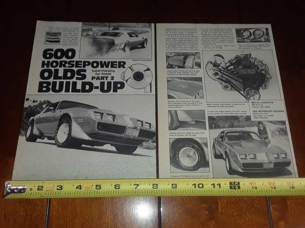 JOE MONDELLO OLDS 455 TRANS AM ORIGINAL 1985 ARTICLE