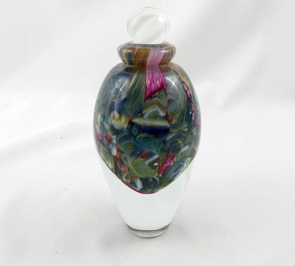 Signed Robert Eickholt 6 Inch Glass Perfume Bottle 2006