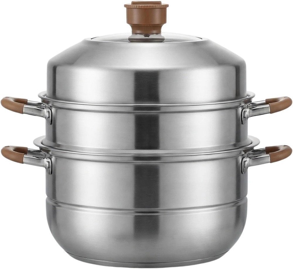3-Tier Stainless Steel Steamer – Heavy Duty, Timer Function, Stackable Design fo