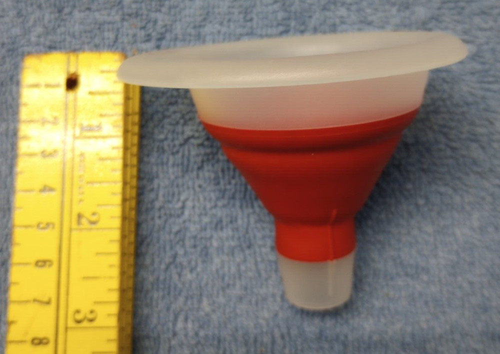 Martha Stewart Collapsible Mini Red and Clear Funnel