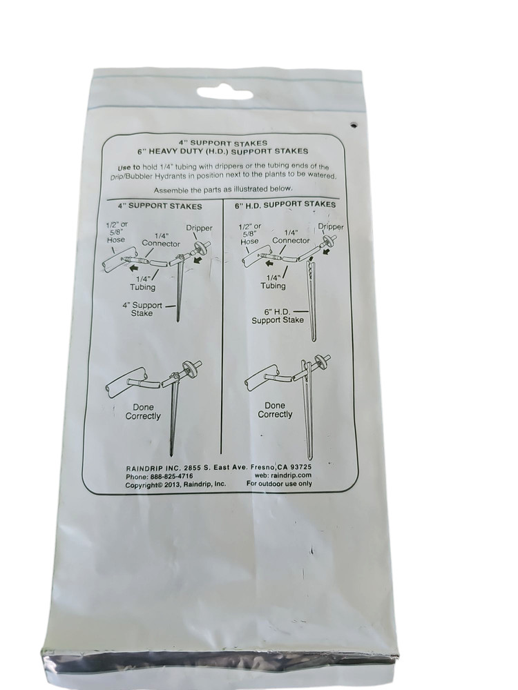 6" Heavy Duty Support Drip Stakes, 10 Count, Raindrip