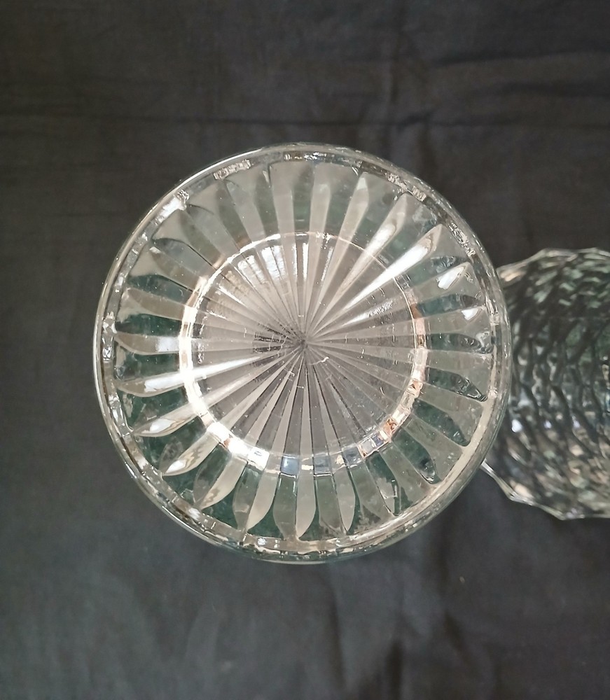 Pair of 10” Flared Top Clear Vases Whitehall pattern By Colony
