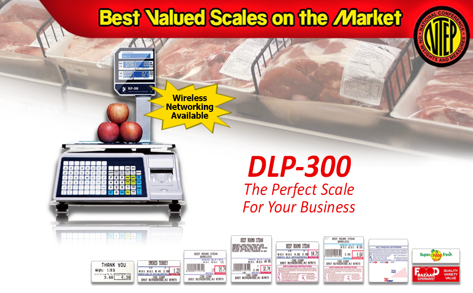 VisionTechShop DLP-300 Label Printing Scale Pole Display, 30/60lbs Capacity