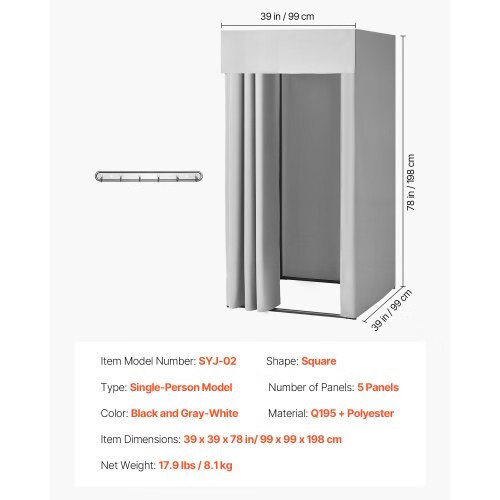 Fitting Room, Dressing Room with Thick Polyester Curtains, Privacy Space with Sh