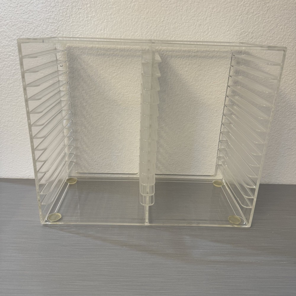 Vintage 1993 Clear Acrylic CD Holder – Stackable Media Storage organizer