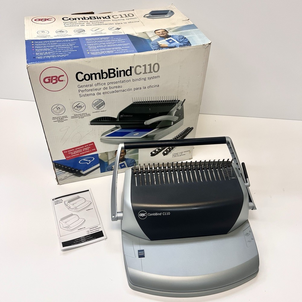 GBC CombBind C110 Manual Binding Machine 15 Sheet Punch 300 Sheet Bind