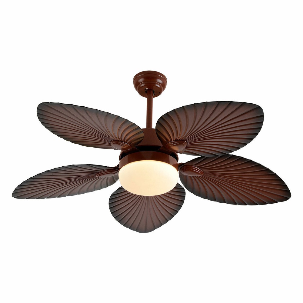 42 inch Tropical Palm Leaf Shape Ceiling Fan with Light Changes W/Remote Control
