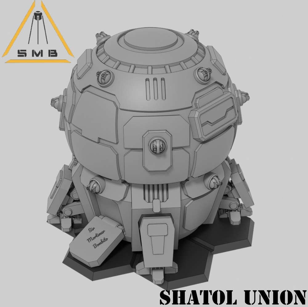 Union Class Mech Dropship w/ Hex Base, Tabletop War Game Terrain (6mm)