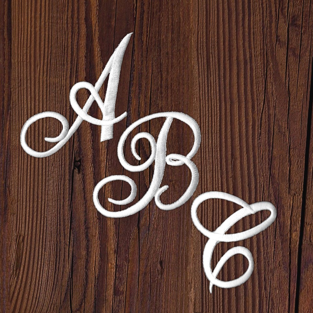 Christmas Stocking Letters - Iron On Monogram Script Letter Patches