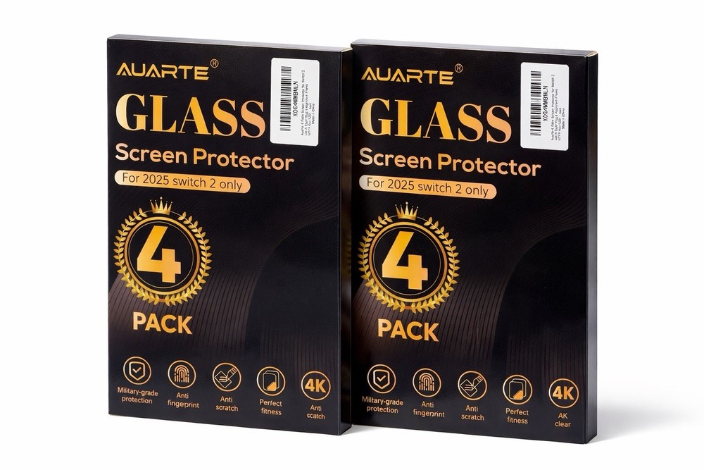 Switch 2 Screen Protector 8 Pack Glass Nintendo Switch 2 2025 Tempered 4K Clear
