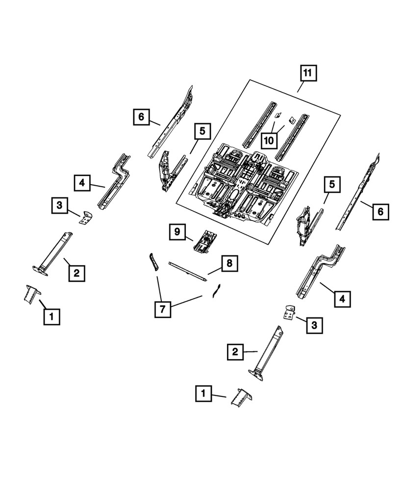 Genuine Mopar Lower Load Beam Extension Left 68320265AA