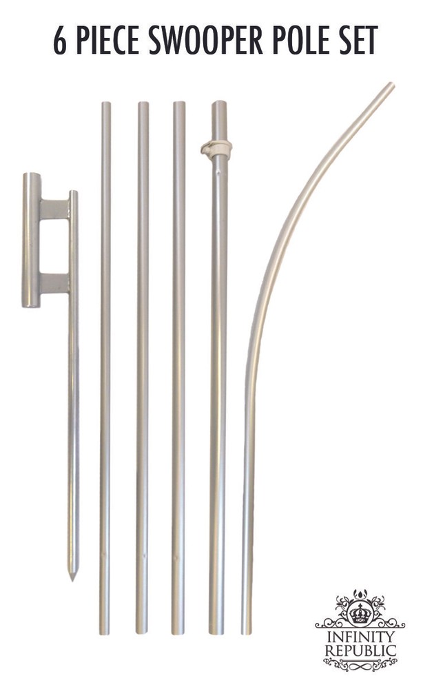 Open Swooper Feather Flutter Flag Pole Kit Welcome Grand Opening