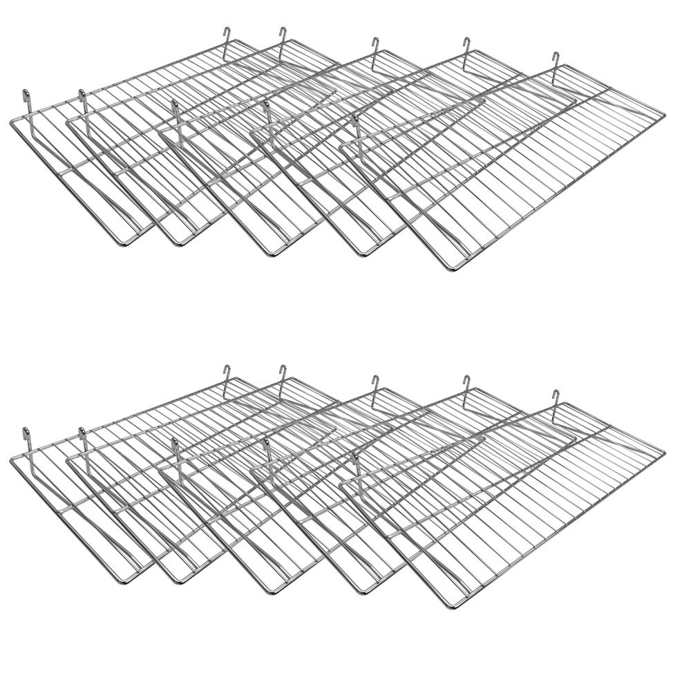 Chrome Flat Grid Shelf 10 Pieces 24 Inch x 12 Inch