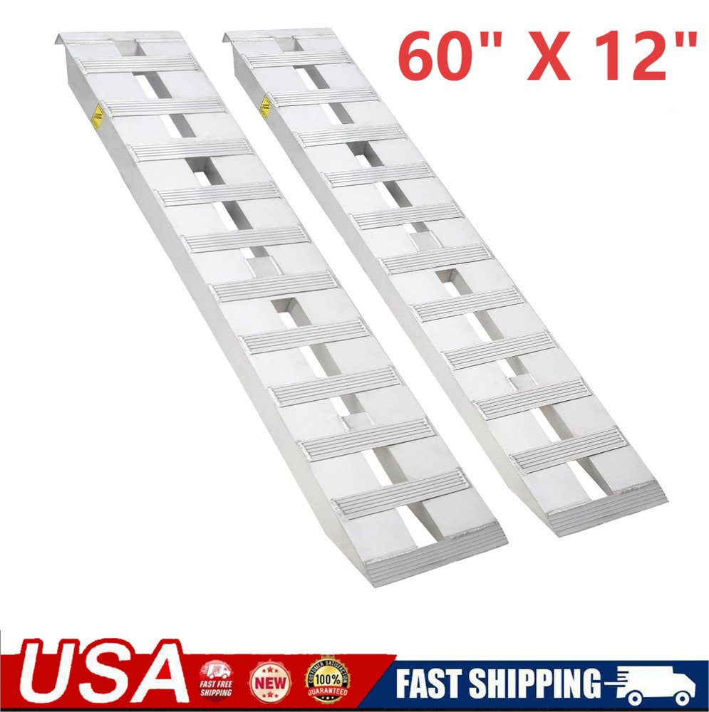 2 PCS 6000lbs Aluminum Loading Ramps FOR Car ATV UTV Motorcycle Quad Lawn Mower