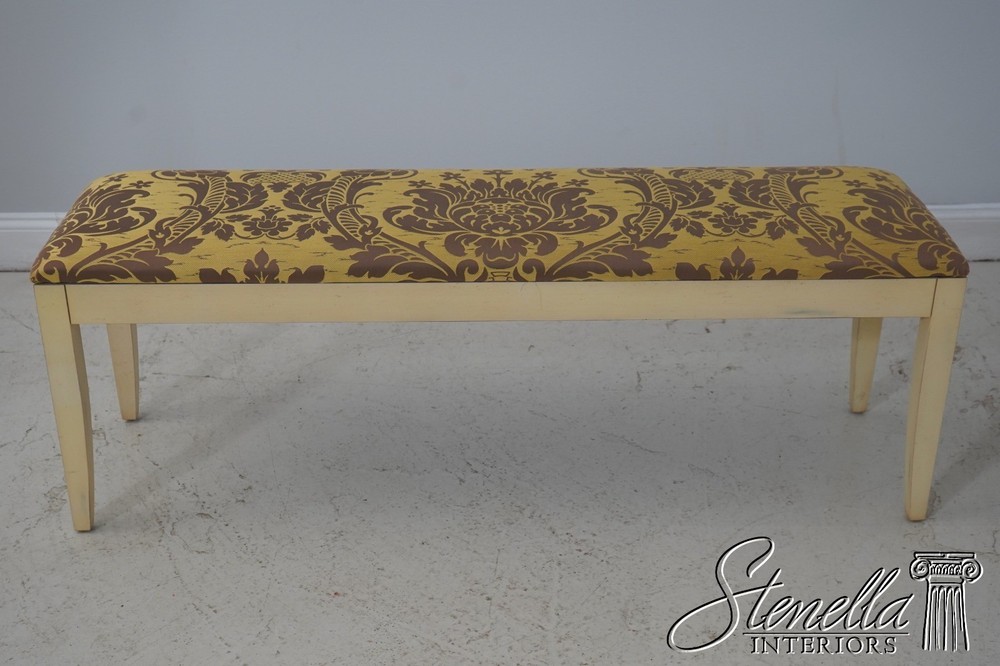 L72017: HENKEL HARRIS Paint Frame Upholstered Window Bench