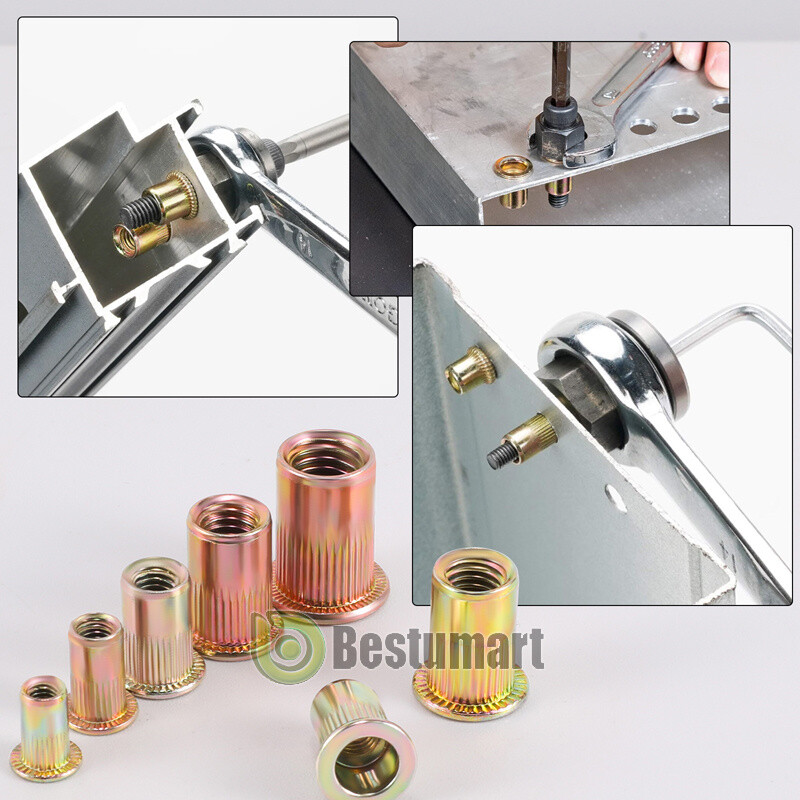 120pcs Rivet Nut Kit Rivnut Gun Nut Setter Thread Setting Nutsert Tool Metri+Box