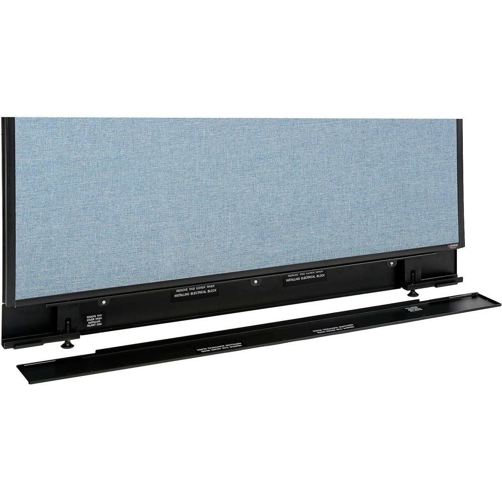 36-1/4"W x 46"H Office Partition Panel with Partial Window Raceway Blue