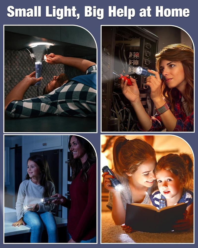 EverBrite Compact LED Flashlights Mini Flashlights Water-Resistant 3 Light Modes