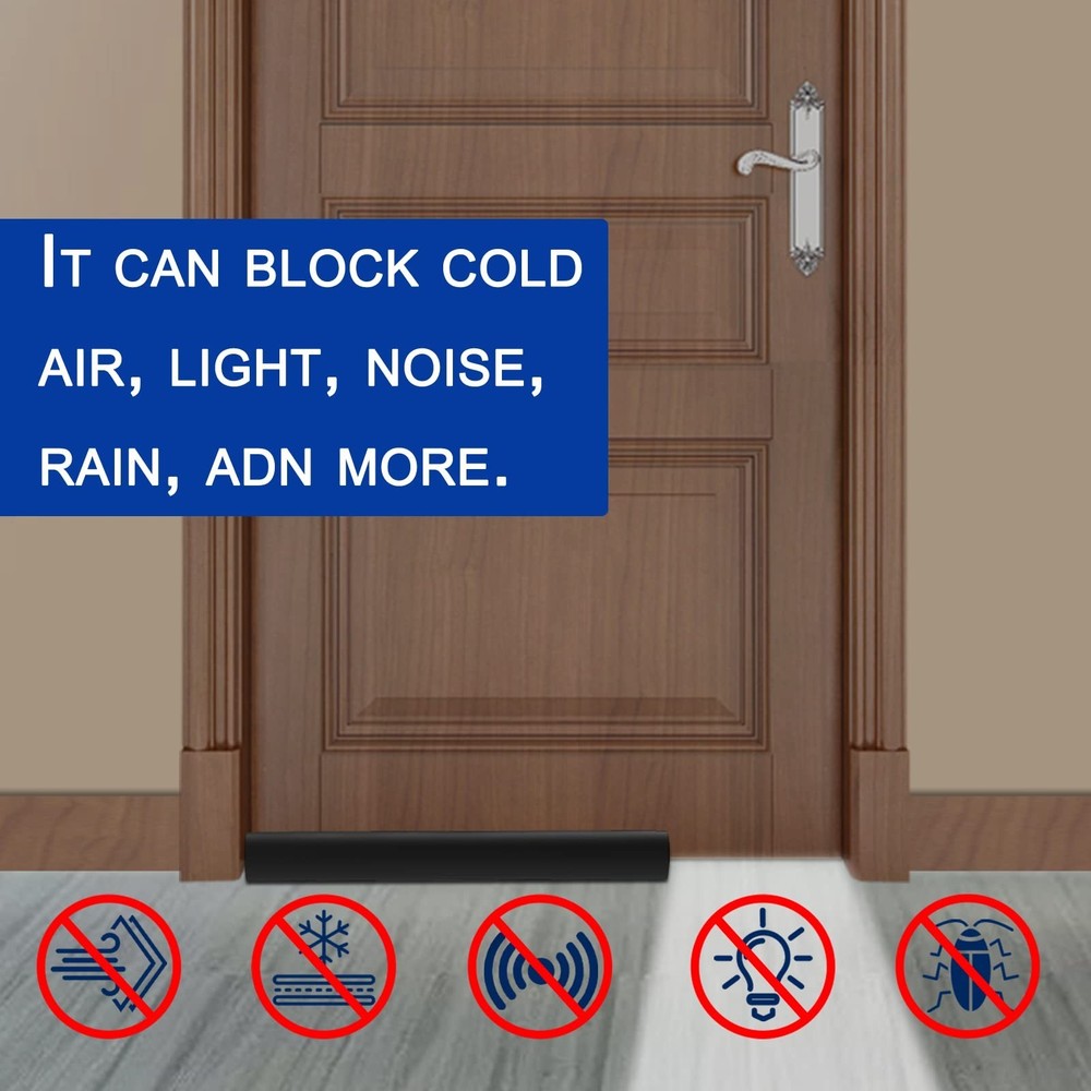 Adjustable Under Door Draft Stopper - Effectively Blocks Cold Air, Wind, Dust...
