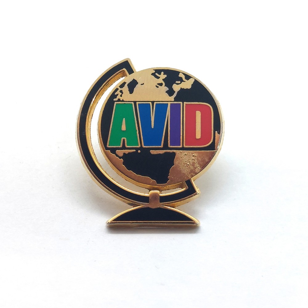 AVID Program Globe Multicolor Letters Enamel Lapel Pin Education Student School