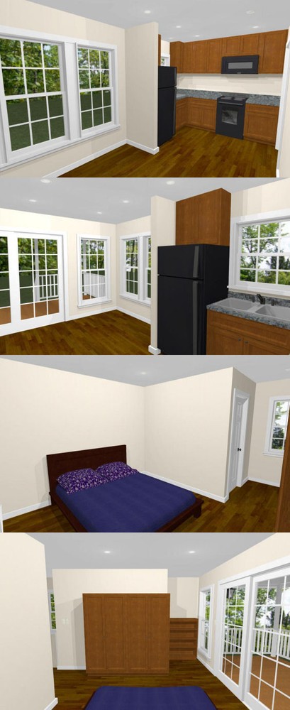 16x16 Tiny House -- 446 sq ft -- PDF Floor Plan -- Model 18