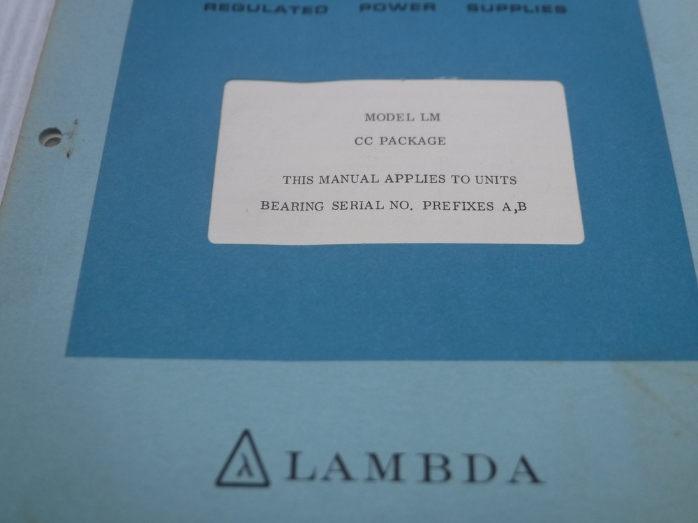 Lambda LM CC Package Manual IM-LMCC