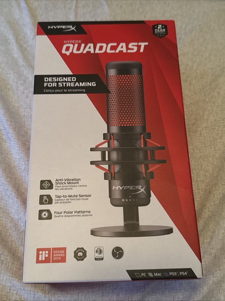 HyperX QuadCast USB Condenser Gaming Microphone For PS4/PS5/PC/Mac